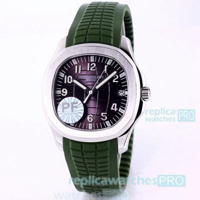 Swiss Patek Philippe Aquanaut Replica Watch 5167R Black Dial Green Rubber